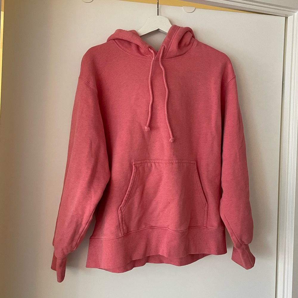 TNA Cozy Fleece Boyfriend Hoodie Heather Deep Pink Size 1